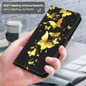 ART Peňaženkový kryt pre Motorola Moto E13 GOLD BUTTERFLY