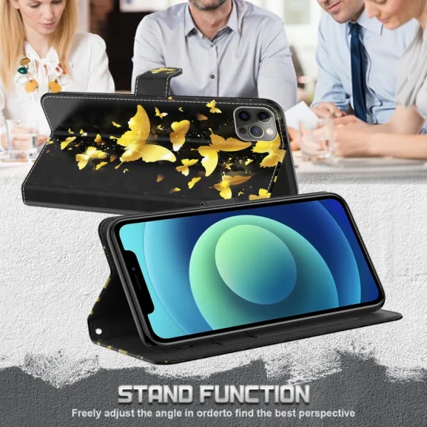 ART Peňaženkový kryt pre Motorola Moto E13 GOLD BUTTERFLY
