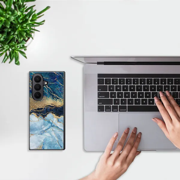 MY ART Ochranný kryt pre Samsung Galaxy Z Fold7 5G BLUE MARBLE (141)