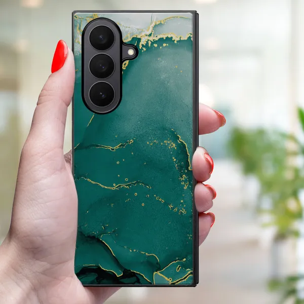 MY ART Ochranný kryt pre Samsung Galaxy Z Fold7 5G GREEN MARBLE (145)