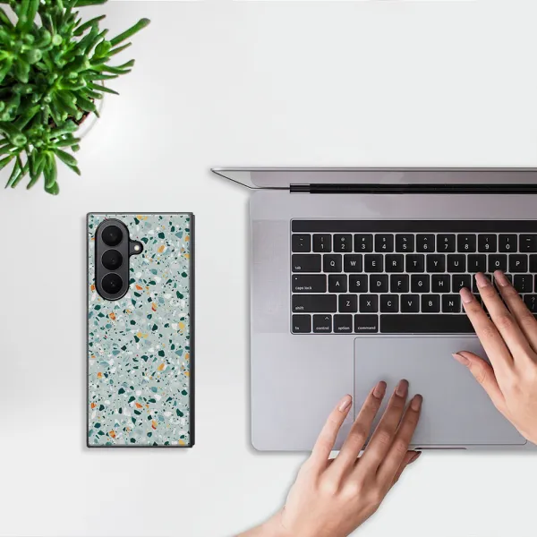 MY ART Ochranný kryt pre Samsung Galaxy Z Fold7 5G BLUE TERRAZZO (164)