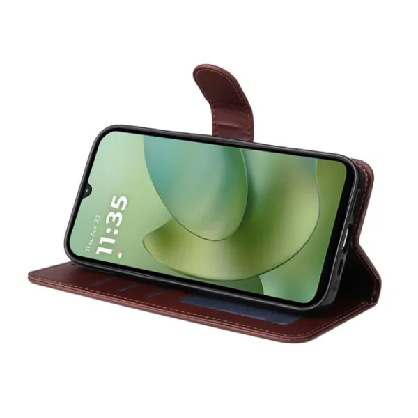 ENKAY PREMIUM SET Peňaženkové puzdro a ochranné sklo Motorola Moto G06 / G06 Power hnedé