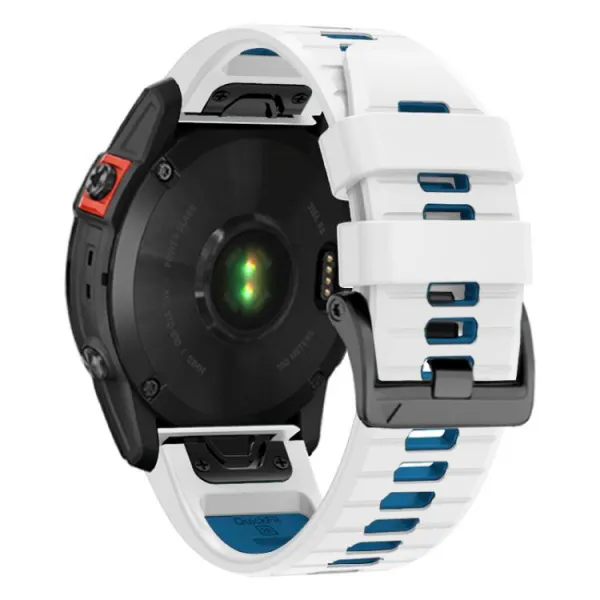 SPORTY QUICK FIT Vymeniteľný silikónový remienok Garmin - šírka 22mm WHITE-BLUE