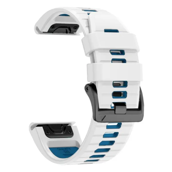 SPORTY QUICK FIT Vymeniteľný silikónový remienok Garmin - šírka 22mm WHITE-BLUE