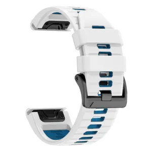 SPORTY QUICK FIT Vymeniteľný silikónový remienok Garmin - šírka 22mm WHITE-BLUE