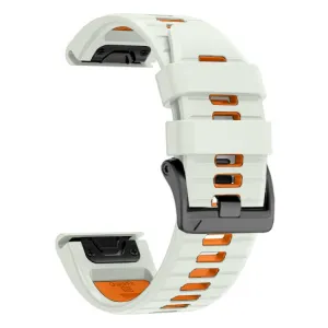 SPORTY QUICK FIT Vymeniteľný silikónový remienok Garmin - šírka 22mm BEIGE-ORANGE