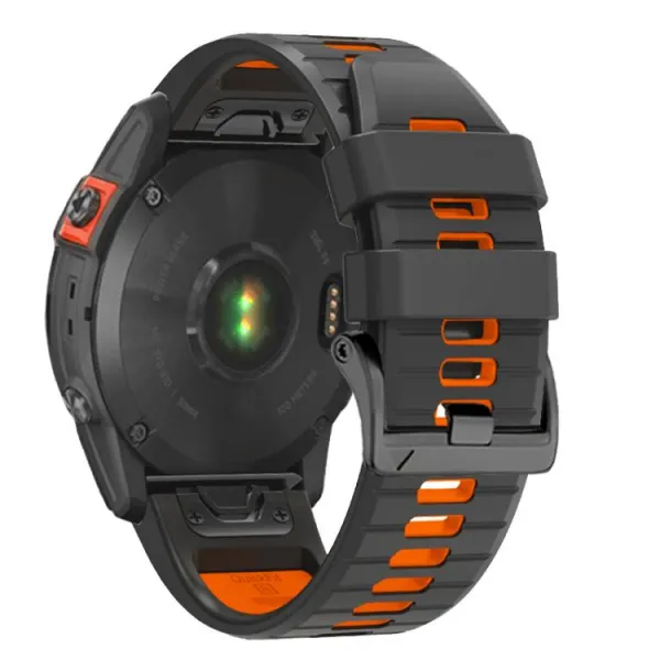 SPORTY QUICK FIT Vymeniteľný silikónový remienok Garmin - šírka 22mm GREY-ORANGE