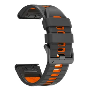 SPORTY QUICK FIT Vymeniteľný silikónový remienok Garmin - šírka 22mm GREY-ORANGE