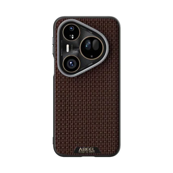 ABEEL RUYI Kožený kryt s MagSafe pre Huawei Pura 80 Ultra hnedý