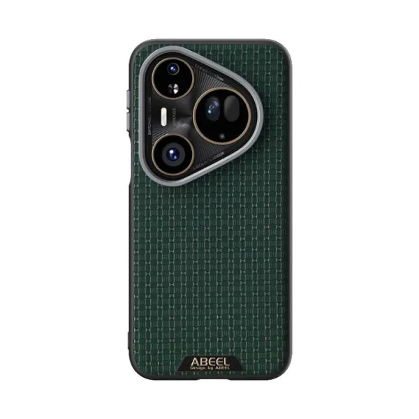 ABEEL RUYI Kožený kryt s MagSafe pre Huawei Pura 80 Ultra zelený