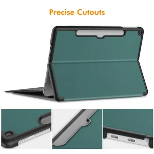 ENKAY LEATHER Zaklápací kryt pre Microsoft Surface Pro 12 zelený
