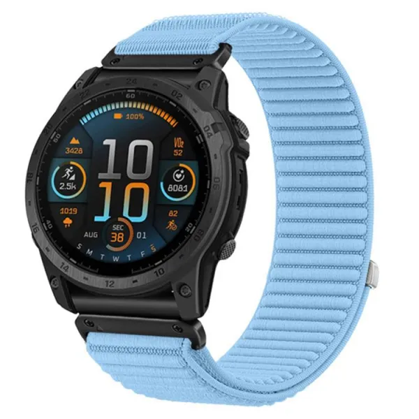 NYLON QUICK FIT Vymeniteľný remienok pre Garmin - šírka 22mm svetlomodrý