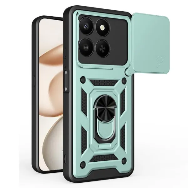 RING CAMERA Kryt s držiakom pre Honor 400 Smart 5G / Honor X7d zelený