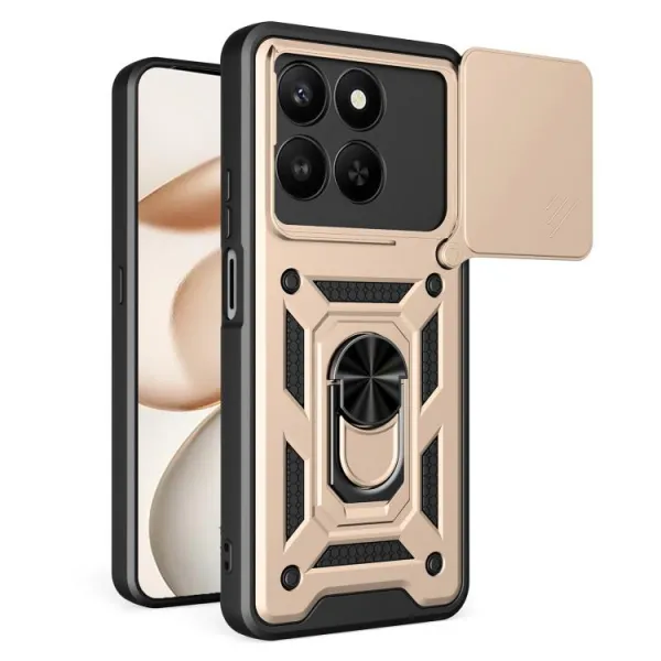 RING CAMERA Kryt s držiakom pre Honor 400 Smart 5G / Honor X7d zlatý
