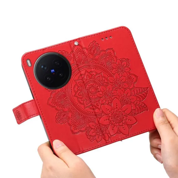 ART MANDALA Peňaženkový obal pre Vivo X300 Pro červený