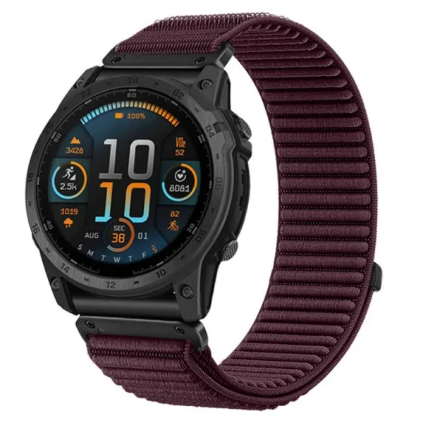 NYLON QUICK FIT Vymeniteľný remienok pre Garmin - šírka 22mm bordový