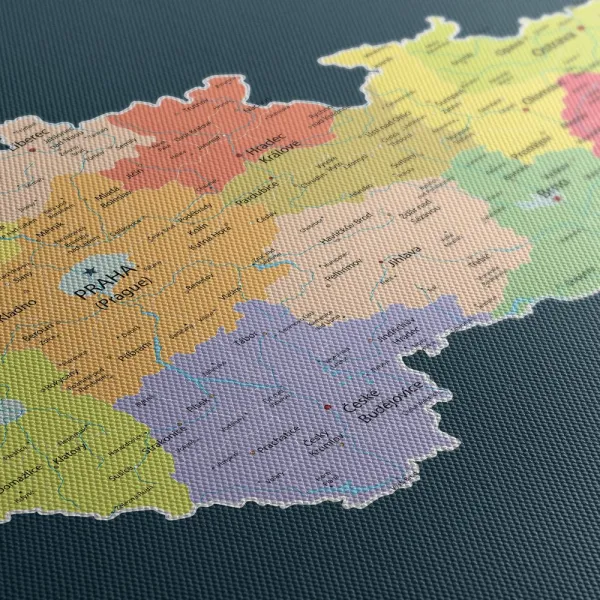 Obraz mapa Česka s tmavým pozadím