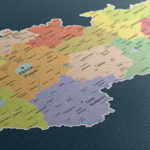 Obraz mapa Česka s tmavým pozadím