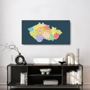 Obraz mapa Česka s tmavým pozadím