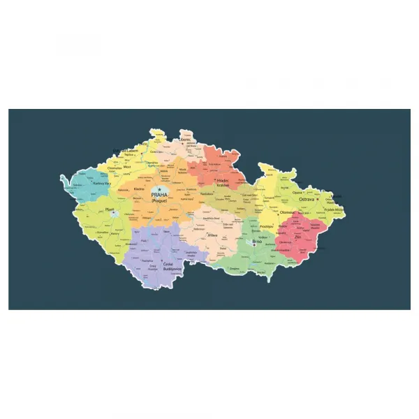 Obraz mapa Česka s tmavým pozadím
