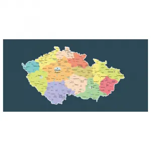 Obraz mapa Česka s tmavým pozadím