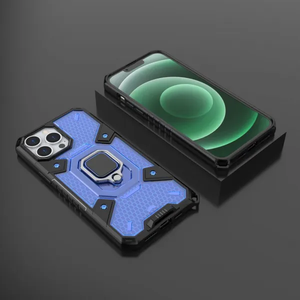 MG Capsule Ring plastový kryt na iPhone 13, modrý