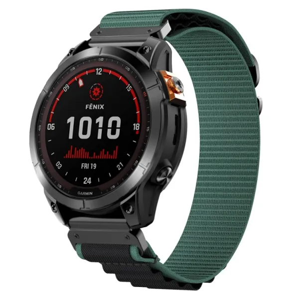 PROTEMIO Alpský ťah remienok QuickFit pre Garmin - šírka 22mm zelený-čierny