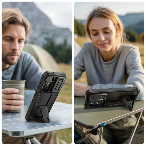 Tech-Protect Kevlar Cam+ puzdro, Samsung Galaxy S25 FE, čierne