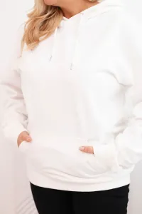 Legínovo Dámska mikina s očkami Plus Size bavlnená s kapucňou a klokaním vreckom horčicová Farba: Hnedá, Veľkosť: 2XL