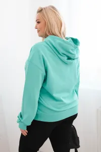 Legínovo Dámska mikina s očkami Plus Size bavlnená s kapucňou a klokaním vreckom horčicová Farba: Hnedá, Veľkosť: 2XL