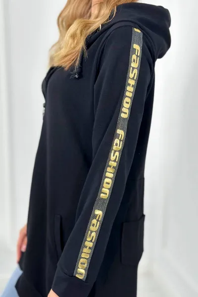 Legínovo Mikina so zipsom vzadu čierna Farba: Červená, Veľkosť: UNI