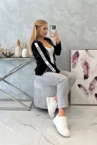 Legínovo Čierna zamatová mikina s kapucňou Farba: Čierna, Veľkosť: UNI