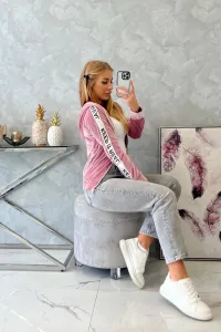 Legínovo Čierna zamatová mikina s kapucňou Farba: Čierna, Veľkosť: UNI