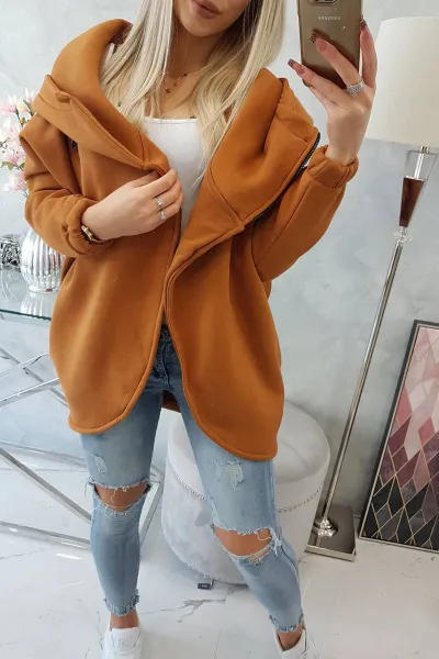Legínovo Mikina s krátkym zipsom ťavia Farba: Hnedá, Veľkosť: UNI