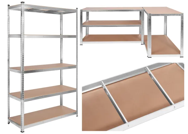 TZB Dílenský regál IRONHOLD 205x120 cm stříbrný