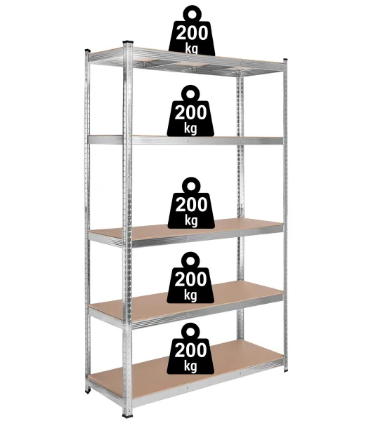 TZB Dílenský regál IRONHOLD 205x120 cm stříbrný