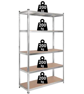 TZB Dílenský regál IRONHOLD 205x120 cm stříbrný