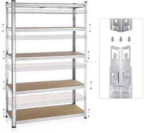 TZB Dílenský regál IRONHOLD 205x120 cm stříbrný