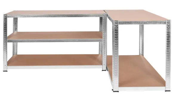TZB Dílenský regál IRONHOLD 205x120 cm stříbrný