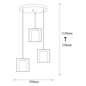 Opviq Závěsný lustr Swank II černý