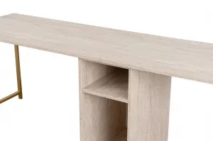 Kalune Design Kancelářská sestava pro 2 osoby TWIN travertin/zlatá