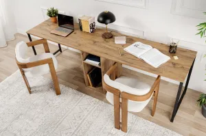 Kalune Design Kancelářská sestava pro 2 osoby TWIN borovice atlantská/černá