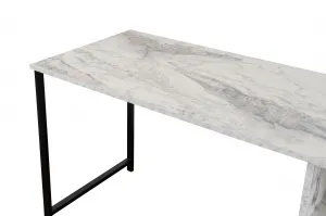 Kalune Design Kancelářská sestava pro 2 osoby TWIN bílý mramor/černá
