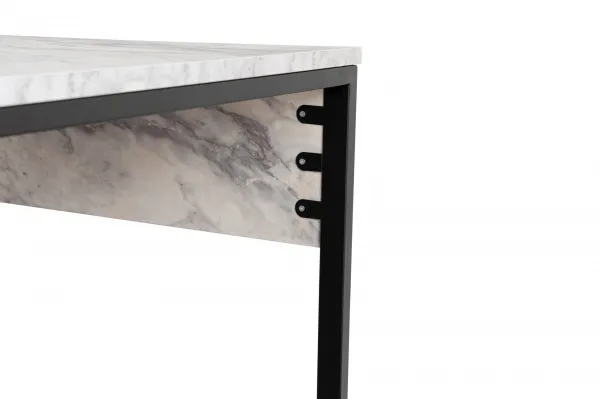 Kalune Design Kancelářská sestava pro 2 osoby TWIN bílý mramor/černá
