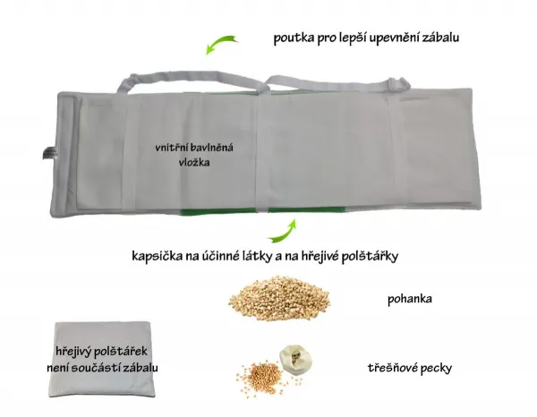 Víceúčelový Priessnitz zábal pro děti a dospělé, modrý 65-85 cm