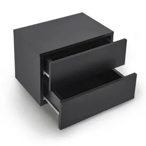 Závesný nočný stolík 40x29x30 cm čierny, 2 zásuvky