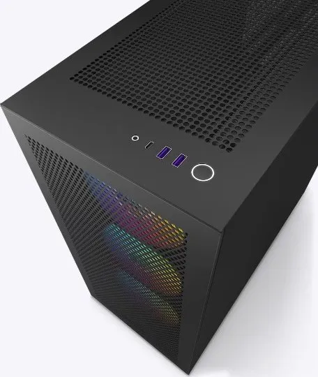NZXT skříň H7 Flow RGB edition / ATX / 3x 140 mm fan / USB-C / 2x USB / prosklená bočnice / mesh panel / RGB / černá