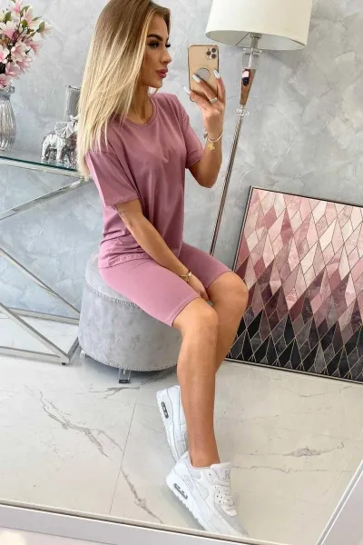 Legínovo Súprava top+legíny tmavoružová Farba: Ružová, Veľkosť: UNI