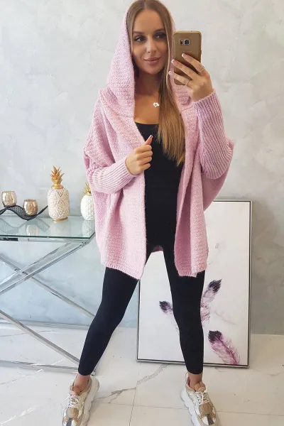 Legínovo Fialový sveter s kapucňou a netopierími rukávmi Farba: Fialová, Veľkosť: UNI