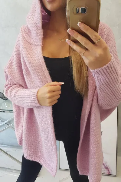 Legínovo Fialový sveter s kapucňou a netopierími rukávmi Farba: Fialová, Veľkosť: UNI
